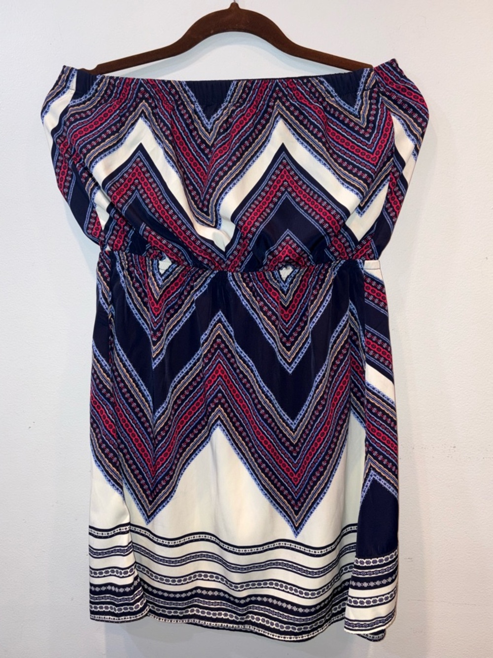 Express Navy Strapless Dress